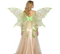 Zaldita Sparkly Butterfly Wings Holiday Item Dance Event Green One Size