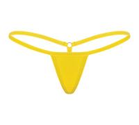 Zaldita Women's Low Waisted Thong Sexy Underwear Y-Back G-String Thong Panty Swimsuit Bottom Yellow One Size