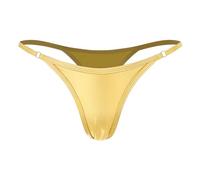 Zaldita Women's Metallic Shiny G-Strings Micro Thongs Tiny Panties Underwear T-Back Thongs Swimwear Gold L
