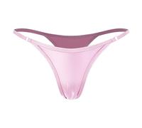 Zaldita Women's Metallic Shiny G-Strings Micro Thongs Tiny Panties Underwear T-Back Thongs Swimwear Pink M