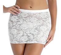Zaldita Women's Nylon Tight Micro Mini Skirt See Through Mesh Transparent Package Half Slips Skirt Z-White B One Size