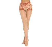 Zaldita Women's Oil Shiny Nylon Opaque Tights Sheer See Through Shaping Pantyhose Underwear Coffee XL