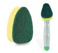 Zale Yardley Dish Scrubbing Wand, Reusable Cleaning Scrubber, Household Kitchen Cleaning Sponges, Dishwashing Scrubber, Sponge with Liquid Refill Handle