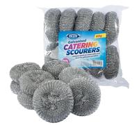 Zale Yardley, Galvanised Scourers - Durable Steel Wool Kitchen Cleaning Tools, Heavy-Duty Washing Up Sponge & Scourers for Dishes | Multi-Purpose Kitchen Sponge for Pots, Pans & Surfaces (10 Pcs)