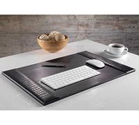 ZALE YARDLEY Leather Desk Mat, Office Desk Pad, Blotter Paper, Computer Table Accessories, 76cm x 46cm Size, Handmade Genuine Cow Leather Crocodile Pattern (Black)