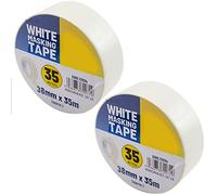 Zale Yardley Masking Tape Pack of 2, General Purpose Vinyl Tape White, Light Traffic Floor Marking Tape, Painting & Decorating Strong Adhesive Tape (38MM X 35M)