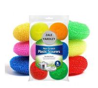 Zale Yardley Plastic Scrubbing Scourer, Non-Scratch Wire Scrub Sponge, Heavy-Duty Cleaning Pack of 6