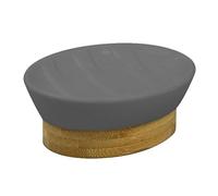 Zale Yardley Soap Dish, Self-Draining Bamboo Soap Holder Easy Cleaning, Dry Soap Container Perfect for Shower, Bathroom, Kitchen, Counter Top and Travel (Grey)
