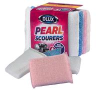 Zale Yardley Sponges Scrubbing Scourer Pad, 4pk Pearl Scented Non Scratch Scourers, Washing Up Scourer Non Scratch Scrub Plus Scouring Pad Ball - Easy Grip Cleaning Pots Pans