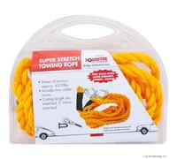 Zale Yardley Super Stretch Towing Rope 4500LBS - Poly Braid Extra Super Strength, Two Carabiner Safety Hooks, 4m Cutting Length