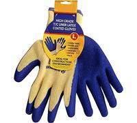 Zale Yardley Working Gloves, Latex Coated work Gloves with Secure Grip on Palm & Fingers, Multi-Purpose, Extra Strong Rubber Glove for Construction, gardening, heavy duty Cotton Blend Blue (L)