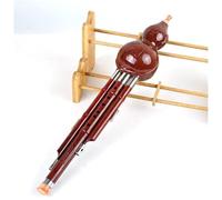 ZALHIN Beginner Imitation Mahogany Hulusi Instrument Yunnan Ethnic Detachable Hulusi Imitation Green Jade C Tune hulusi instrument(Red,C)