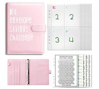 ZALHIN Budget Binder A5 (Pink) - Saving Challenge for Budget Planner, Beginner Budget, Budget Planner Accessories, Money Saving Challenge Folder, Easy and Fun Way to Save 5050