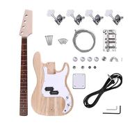 ZALHIN Guitar body DIY DIY Bass Guitar Kit Build Your Own Electric Bass With Paulownia Body Pickguard Electronics Maple Guitar Neck Rosewood