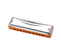 ZALHIN Harmonica With 10 Hole C-key Blues For Beginner Adult Professional Level harmonica(Orange)
