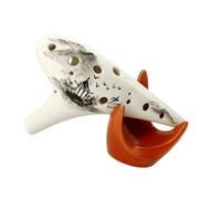 ZALHIN ocarina 12-hole Ocarina Alto AC Key Beginner Teaching Ocarina Hand-painted Smoked Ocarina Professional Performance (Color : 4)