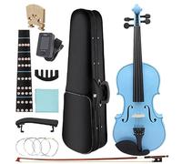 ZALHIN violin 4/4 Beginners Blue Violin Maple Panel Violin With Case Bow Strings Shoulder Rest Parts Suitable Music Lesson Study (Color : 4-4 violin set)