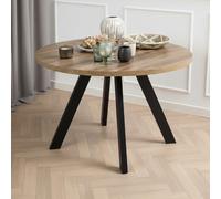 Zalida Extending Round Dining Table - 4-8 Seater - 120cm-210cm - Oak