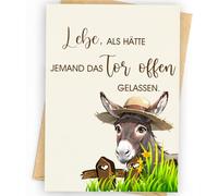 Zalingo Farm Animal Office Kitchen Bathroom Decor Map, Animal Theme Gifts for Women/Men, Inspirational Card Gift for College Friends, Live Like Someone Left the Gate Open