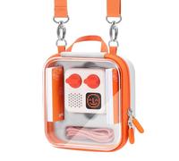 Zalirium Clear Window Travel Case for Yoto Mini, Molded Fixed Grooves & Hard Shell Protective, Holds 20 Yoto Cards & Charging Cable, Water-Resistant with Adjustable Shoulder Strap（Case Only）