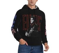 ZALIX Elvis Singer Rock-Presley hoodies mens Hip Hop Hoodie Fashion Graphics Hooded Sweatshirt Aesthetic Long Sleeve Pullover L