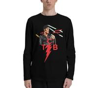 ZALIX Elvis Singer Rock-Presley long sleeve t shirt mens Hip Hop Graphic Print Crewneck sweatshirt comfy tops Popular Streetwear L