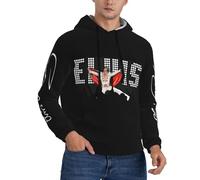 ZALIX Singer Rock-Presley hoodies mens Hip Hop Hoodie Fashion Graphics Hooded Sweatshirt Aesthetic Long Sleeve Pullover Black M
