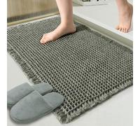 ZALL Honeycomb Bath Mat Super Absorbent Non Slip Dark Green 18" x 30" Machine Washable Ultra Soft