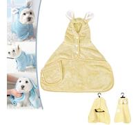 ZalloPaws Dog Drying Towel, Absorbent Skin-Friendly Microfibre Hooded Bathrobe with Rabbit Ears for Dogs and Cats, Pet Dry Bath Towel, Super Soft and Absorbent Dog Bathrobe