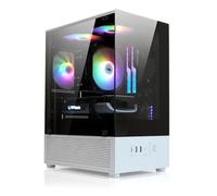 Zalman CUBIX-G Micro-ATX PC Case, MATX Case with 3 X 120mm FRGB Fans Pre-Installed, Panoramic View Tempered Glass Panels, USB Type-C Port, Fits up to 280mm GPUs (Panda)