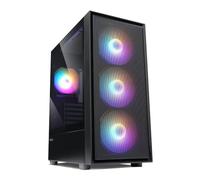 Zalman S6 RGB Gaming PC Case, ATX Mid-Tower Computer Case with 4 FRGB Fans (3X 140mm Front + 1x 120mm Rear), Tempered Glass Side Panel, USB Type-C Ready, Supports 360mm AIO Radiator, 345mm GPU