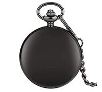 ZALTAS Antique Rose Gold Color Simple Smooth Quartz Pocket Watch Arabic Number Clock Necklace Chain