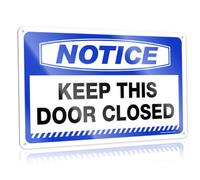Zalvaxia Home Bar Metal Signs Notice Keep This Door Closed Tin Plaque | Room Door Sign Bar For Man Cave Hot Beer Tin Sign Things For Boys Room(20X30CM)