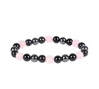 ZALXOZYL 13 pcs Natural Gemstone Beaded Bracelet - Pink Agate & Amethyst Round Beads on Elastic Cord Stylish Jewelry for Women Girls and Men Birthdays Holidays Bpink18