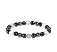 ZALXOZYL 13 pcs Natural Gemstone Beaded Bracelet - Pink Agate & Amethyst Round Beads on Elastic Cord Stylish Jewelry for Women Girls and Men Birthdays Holidays Bcolor18