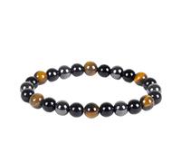 ZALXOZYL 13 pcs Natural Gemstone Beaded Bracelet - Pink Agate & Amethyst Round Beads on Elastic Cord Stylish Jewelry for Women Girls and Men Birthdays Holidays yellow18