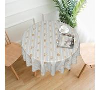 ZALXOZYL 60 Inch Corporate Round Tablecloth Basic Fundamental Business Item Monochrome Stripe Print Design for Simple Needs 3 152cm