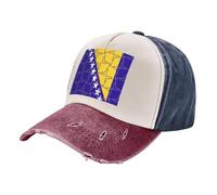 ZALXOZYL Coffee Cowboy Baseball Cap - Custom Washed Jeans Hat with Color Block & Vintage Look Patriotic Banner 100% Cotton, Adjustable, for Coffee Shop Regulars Tibetan Red One Size