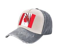 ZALXOZYL Contemporary Classic Caps, Vintage Distressed Denim Dad Hat with Canada Flag Design, Modern Vintage Unisex for Today's Fashion 3 One Size
