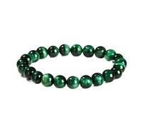 ZALXOZYL Crystal Beads Bracelet 6/8/10/12 mm Natural Gemstone Beaded Bracelets Crystal Bracelet for Women Mothers Day Gifts,Green Tiger Eye Stone,12mm Beads