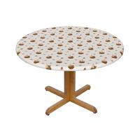 ZALXOZYL Elastic Fitted Table Cover Castle Oil and stain resistant White M