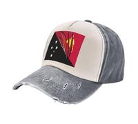 ZALXOZYL European Flag Pattern Caps, Vintage Cotton Trucker Hat with Papua New Guinea Flag Print, Retro Washed Denim Unisex for National Pride and Support 3 One Size