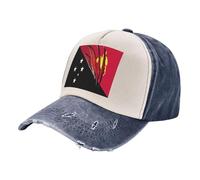 ZALXOZYL European Flag Pattern Caps, Vintage Cotton Trucker Hat with Papua New Guinea Flag Print, Retro Washed Denim Unisex for National Pride and Support 5 One Size