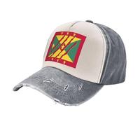 ZALXOZYL Everyday Washed Cap Vintage Denim Golf Baseball Hat with Grenada Flag Pattern, 100% Cotton Comfort Fit for Unisex All Day Use 3 One Size