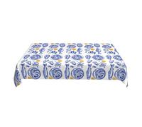 ZALXOZYL Generational Feast Tablecloth 60X90In, Printed Pattern Design Holiday Waterproof for 20+ Year Family Use Colorful 90In