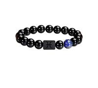 ZALXOZYL Hand Polished Natural Beaded Bracelet Jewelry Beads Agate Gemstones Stone Chakra for Women and Men Birthday Present Pisces10cm