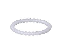ZALXOZYL Natural Gemstone Beaded Bracelet for Women and men - Pink Agate & Amethyst Round Beads on Elastic Cord Stylish Jewelry Girls Friends Family Birthdays Holidays whitestainedglass6mmbead