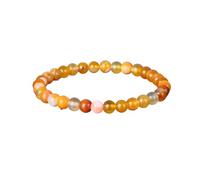 ZALXOZYL Natural Gemstone Beaded Bracelet for Women and men - Pink Agate & Amethyst Round Beads on Elastic Cord Stylish Jewelry Girls Friends Family Birthdays Holidays orangestripedagate6mmbead