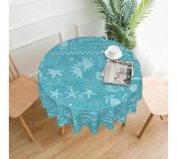 ZALXOZYL Patio Round Tablecloth Decisive 60 Inch Conclusive Outdoor Solution Monochrome Stripe Print Design for Final Outdoor Touch Color 152cm