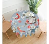 ZALXOZYL Round Tablecloth 60 Inch Monochrome Stripe Print Design - Easy To Clean, Waterproof, Wrinkle-Free for Dinners, Family Gatherings, Farm Tables, Weddings, Banquet Halls Color 152cm